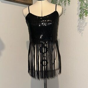 Dangly Sequin Crop with adjustable Straps
